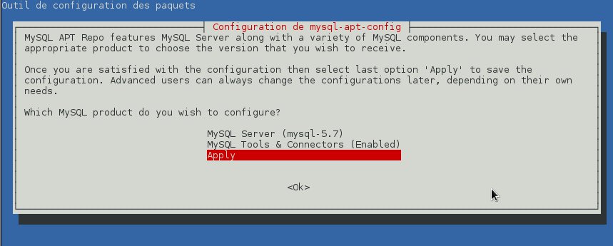 Outil de configuration des paquets MySQL-apt-config (suite)
